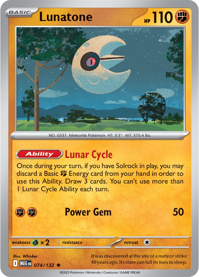 Lunatone (074/132) Rare Holo Foil