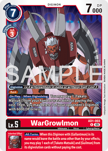 WarGrowlmon (AD1-003) Rare