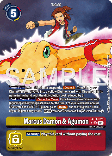 Marcus Damon & Agumon (AD1-021) Alternative Art