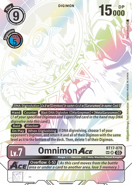 Omnimon ACE (BT17-078) Special Rare SP Alternative Art