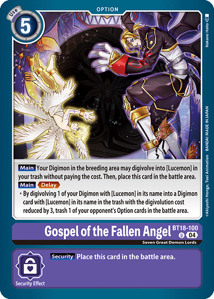 Gospel of the Fallen Angel (BT18-100) Uncommon