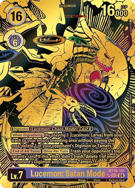 Lucemon: Satan Mode (BT18-101) 2 Stars Rare