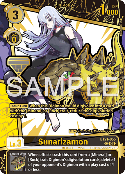 Sunarizamon (BT21-055) Rare Pull