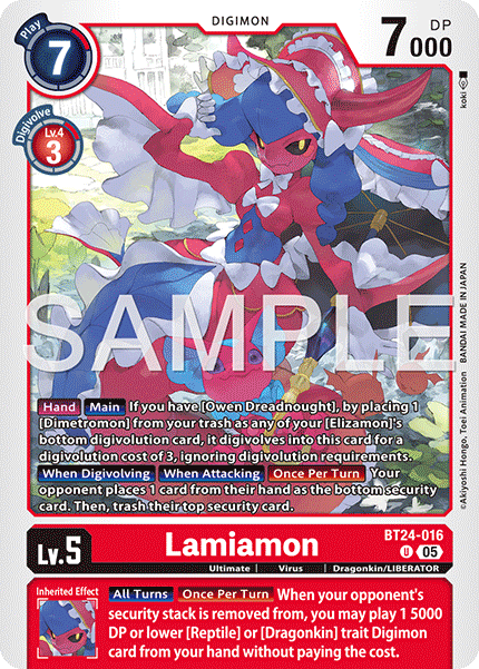 (Pre-order 23/01/2026) Lamiamon (BT24-016) Uncommon