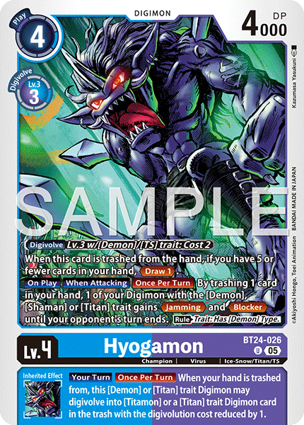 (Pre-order 23/01/2026) Hyogamon (BT24-026) Uncommon