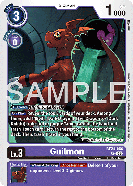 (Pre-order 23/01/2026) Guilmon (BT24-066) Common