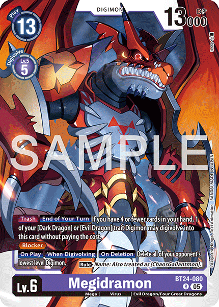 (Pre-order 23/01/2026) Megidramon (BT24-080) Rare