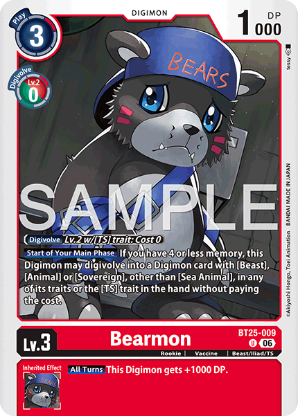 (Pre-order 22/05/2026) Bearmon (BT25-009) Uncommon
