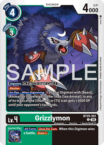 (Pre-order 22/05/2026) Grizzlymon (BT25-051) Common