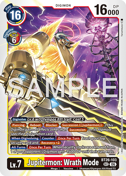 (Pre-order 28/08/2026) Jupitermon: Wrath Mode (BT26-103) Secret Rare