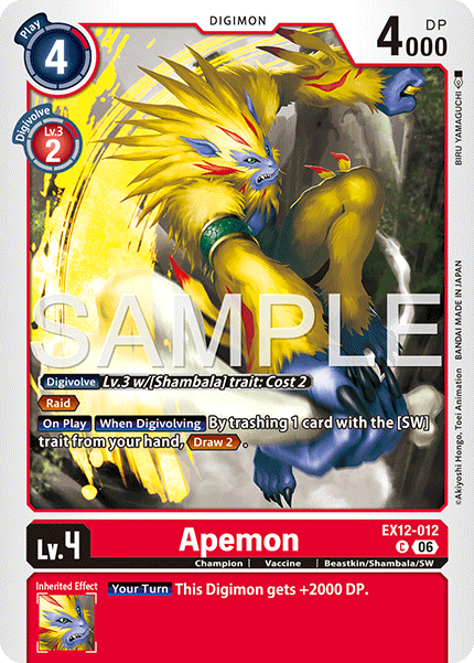 (Pre-order 3rd July 2026) Apemon (EX12-012) Common