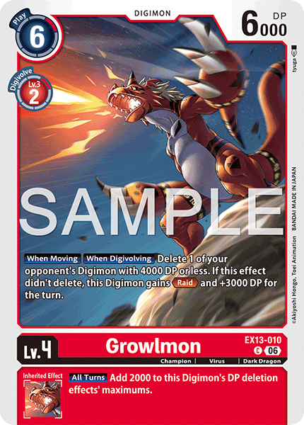 (Pre-order 2nd October 2026) Growlmon (EX13-010) Common