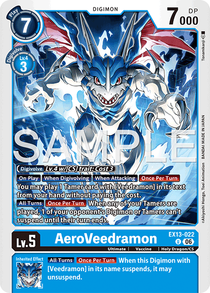 (Pre-order 2nd October 2026) AeroVeedramon (EX13-022) Uncommon
