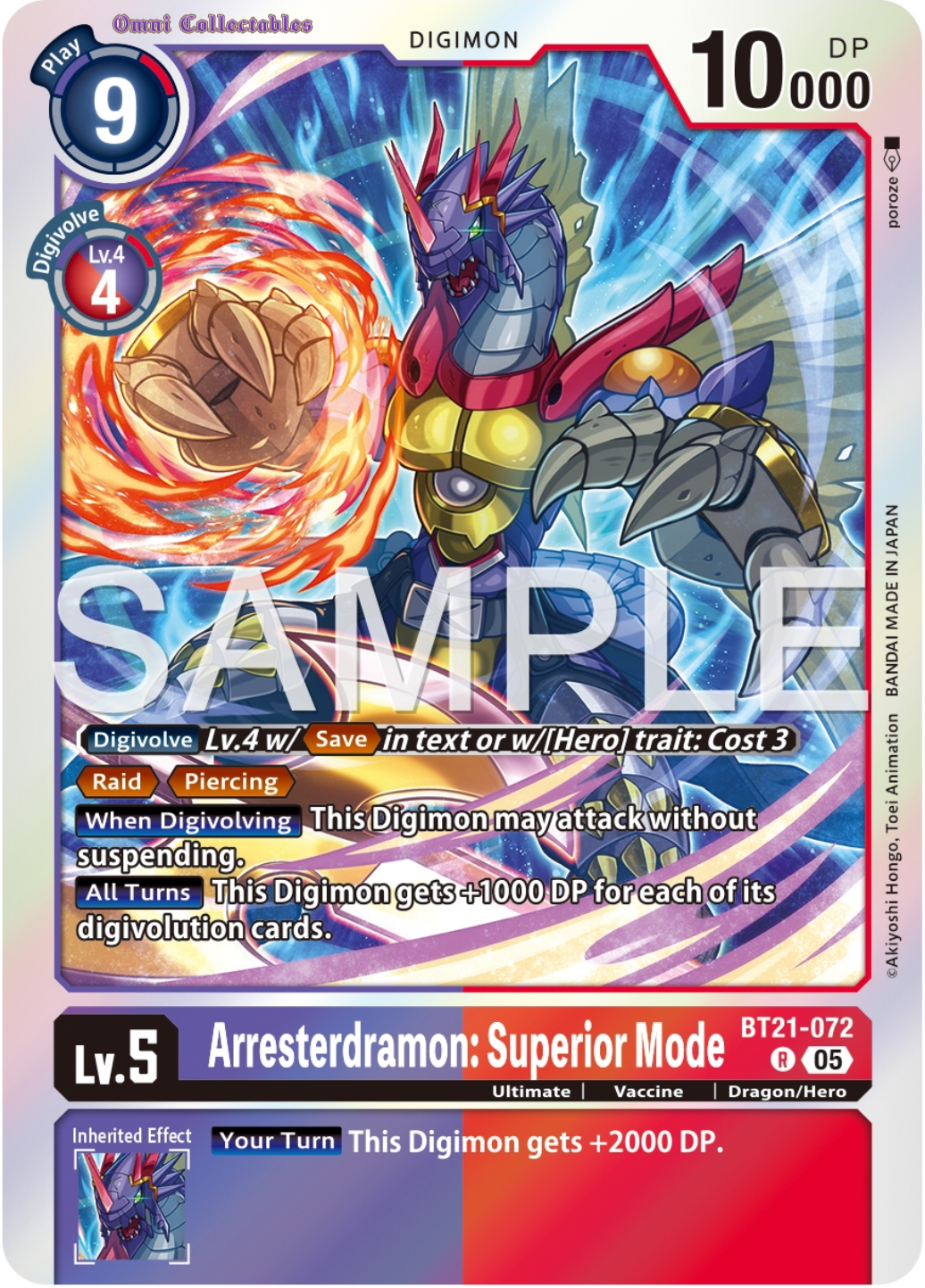 Arresterdramon: Superior Mode (BT21-072) Rare