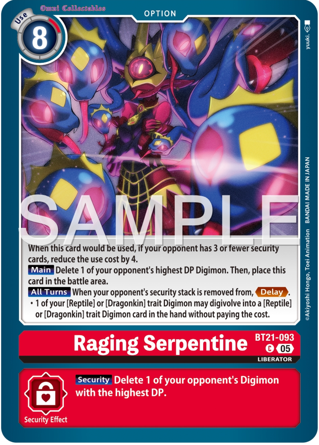 Raging Serpentine (BT21-093) Common