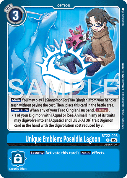 Unique Emblem: Poseidia Lagoon (BT22-096) Uncommon