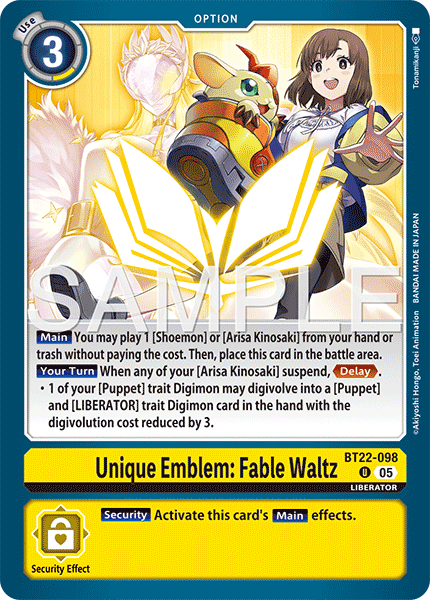 Unique Emblem: Fable Waltz (BT22-098) Uncommon