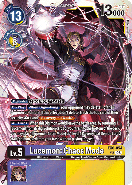 Lucemon: Chaos Mode (EX6-054) Super Rare