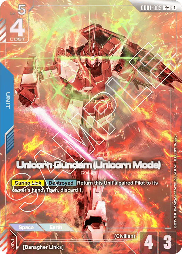 GD01-005: Unicorn Gundam (Unicorn Mode) R+ (Alternative Art)