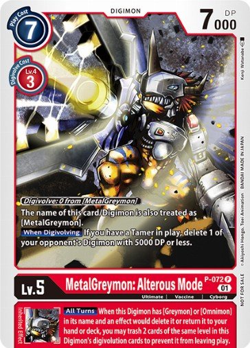 Foil MetalGreymon: Alterous Mode (P-072) Promo