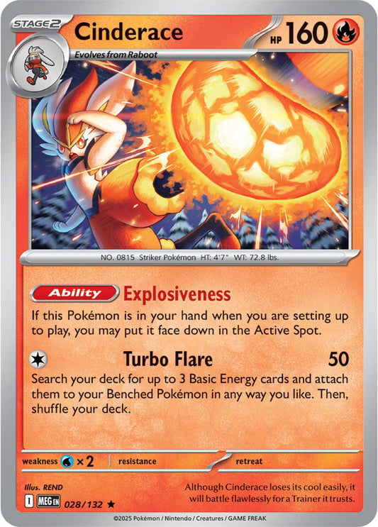 Cinderace [Reverse Holo] (028/132) Reverse Holo