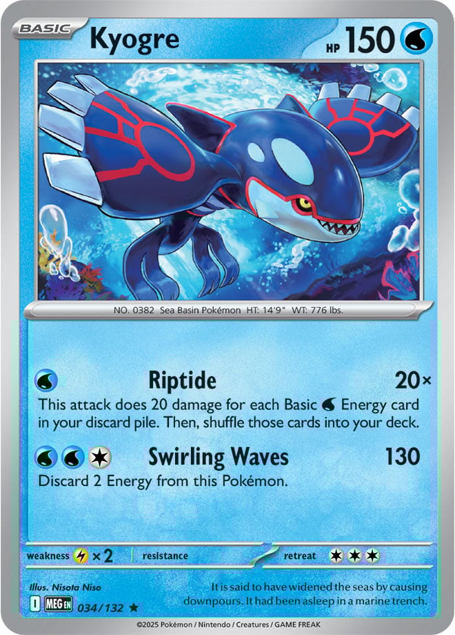 Kyogre (034/132) Rare Holo Foil