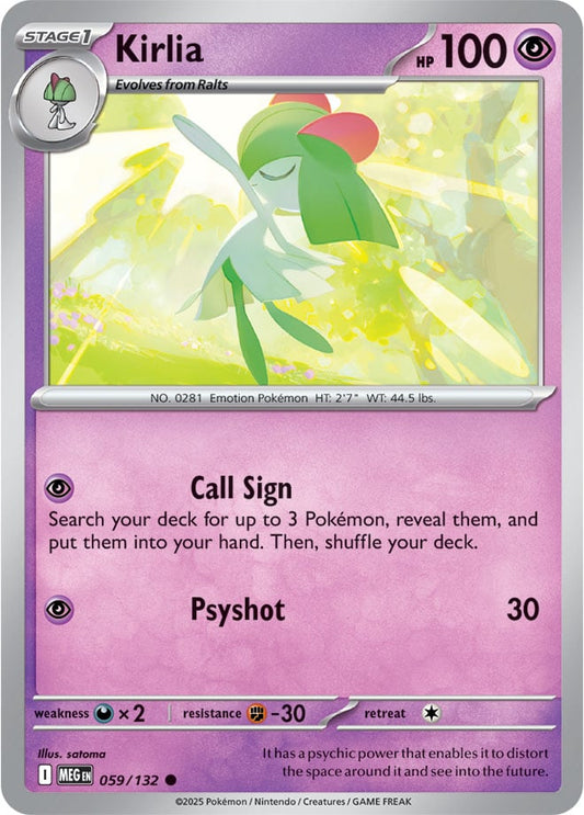 Kirlia [Reverse Holo] (059/132) Reverse Holo