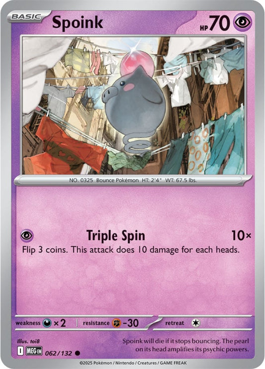 Spoink [Reverse Holo] (062/132) Reverse Holo