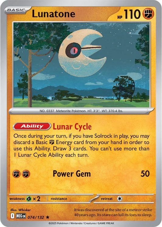 Lunatone (074/132) Rare Holo Foil