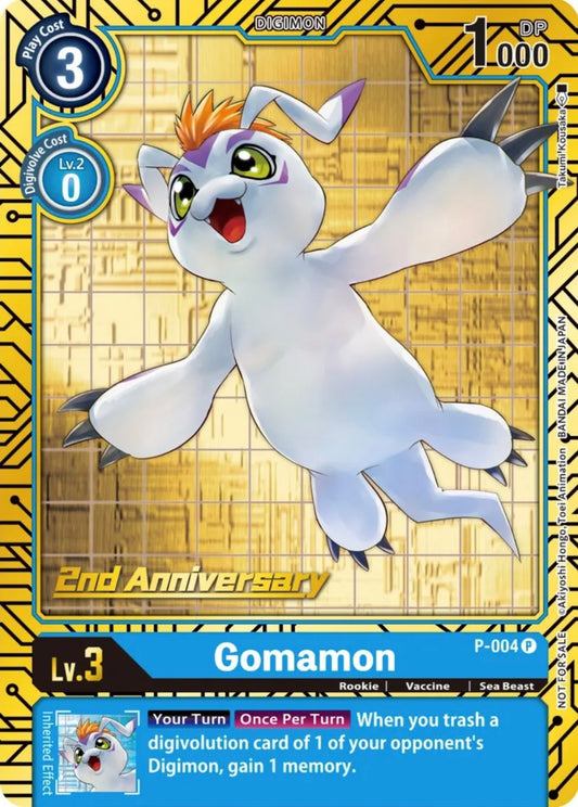 Gomamon P-004 (2nd Anniversary Gold Stamped)