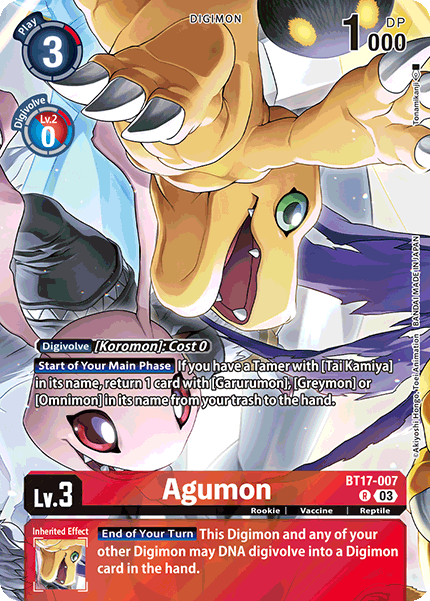 Agumon (BT17-007) PB19 Alternative Art