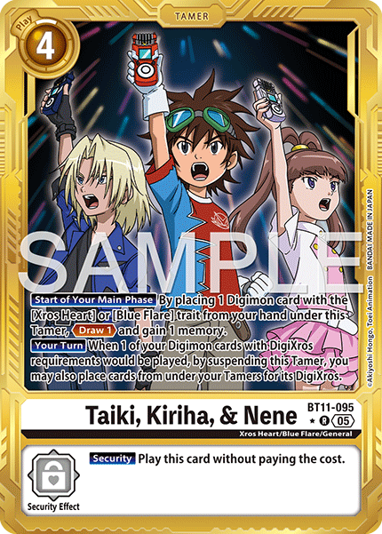 Taiki & Kiriha & Nene (BT11-095) Digimon Generation [AD01] Gold
