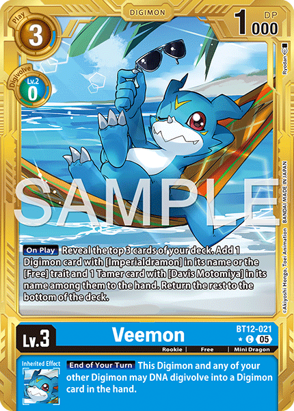 Veemon (BT12-021) Digimon Generation [AD01] Gold