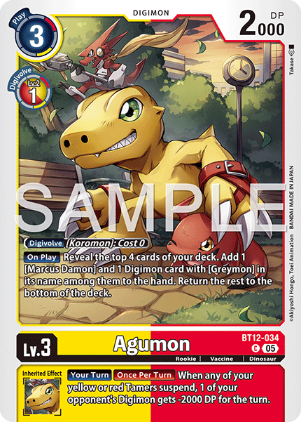 (Pre-order 27/03/2026) Agumon (BT12-034) Digimon Generation [AD01]
