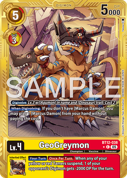 GeoGreymon (BT12-038) Digimon Generation [AD01] Gold