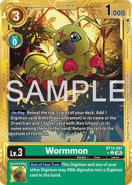 Wormmon (BT12-047) Digimon Generation [AD01] Gold