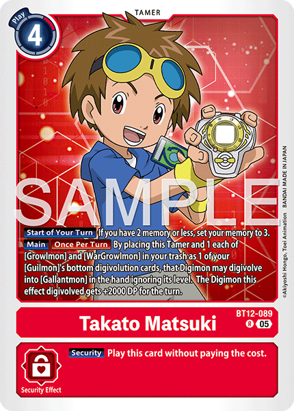 Takato Matsuki (BT12-089) Digimon Generation [AD01]