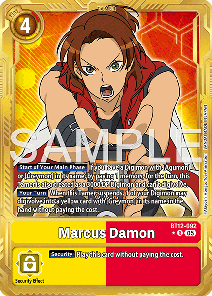 Marcus Damon (BT12-092) Digimon Generation [AD01] Gold