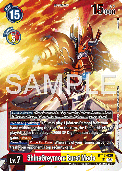 ShineGreymon: Burst Mode (BT13-020) Super Rare Digimon Generation [AD01]
