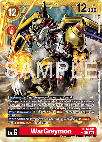 WarGreymon (BT14-101) Digimon Generation [AD01] Gold