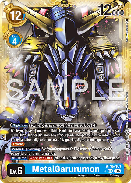 MetalGarurumon (BT15-101) Digimon Generation [AD01] Gold