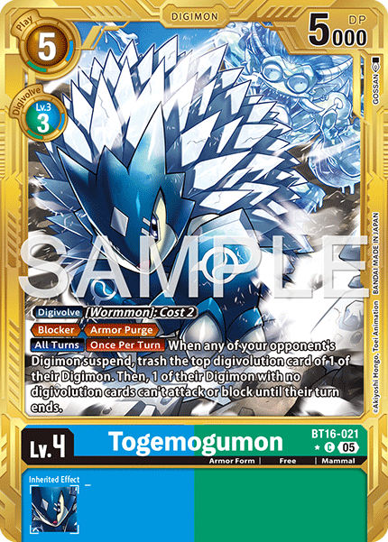 Togemogumon (BT16-021) Digimon Generation [AD01] Gold