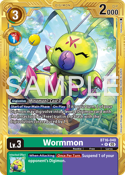 Wormmon (BT16-040) Digimon Generation [AD01] Gold