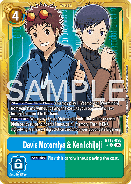 Davis Motomiya & Ken Ichijoji (BT16-085) Digimon Generation [AD01] Gold