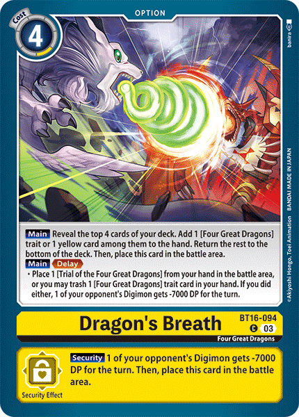 Dragon's Breath (BT16-094) Common