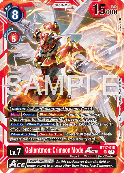 Gallantmon: Crimson Mode ACE (BT17-018) Super Rare Digimon Generation [AD01]