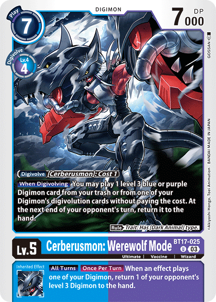 Cerberusmon: Werewolf Mode (BT17-025) Uncommon