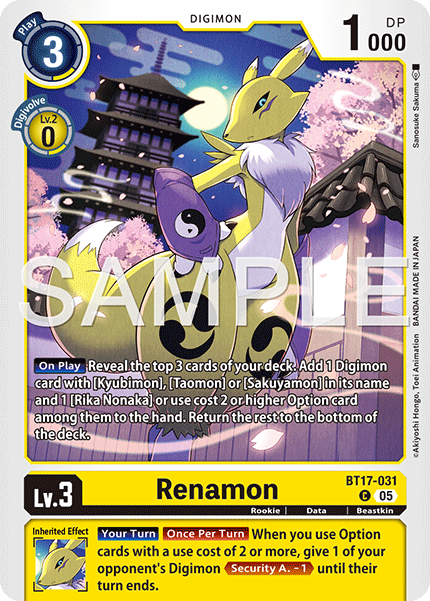 Renamon (BT17-031) Reprint Common
