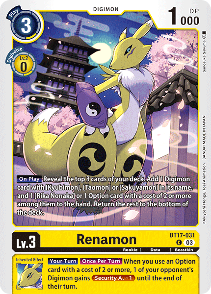 Renamon (BT17-031) Common