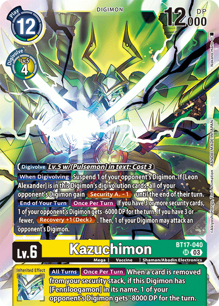 Kazuchimon (BT17-040) Super Rare